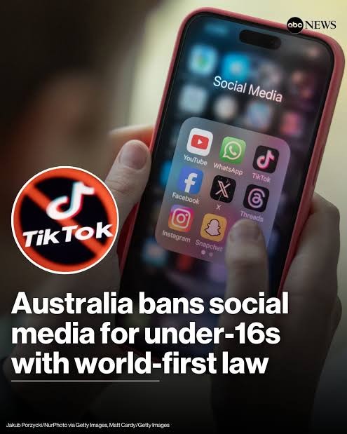 New Social Media Ban for under 16's in Australia