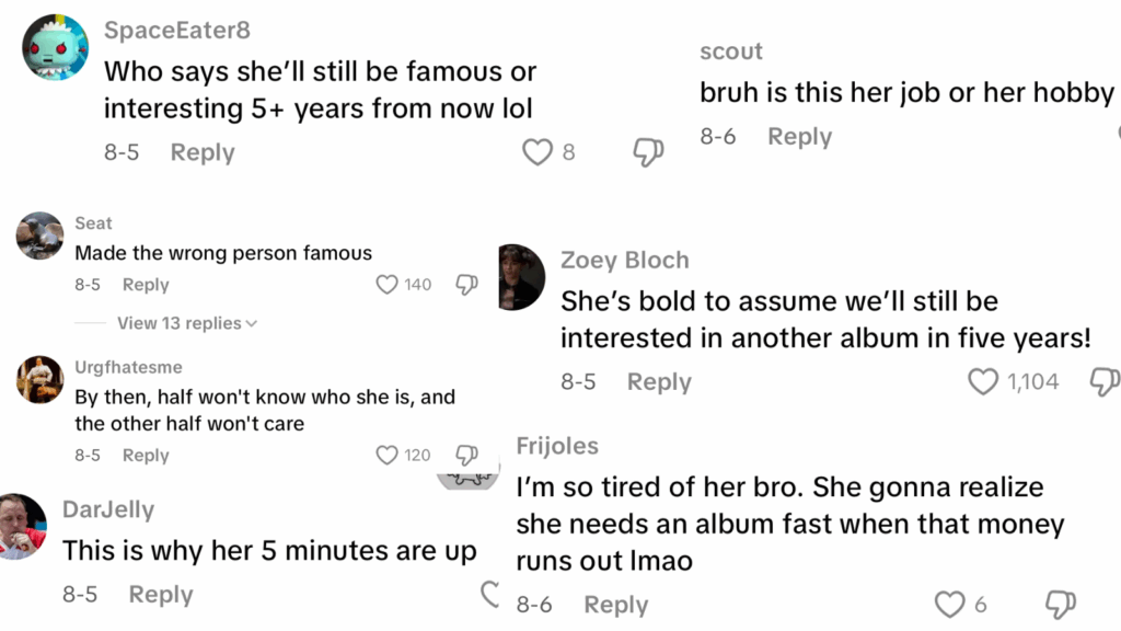Comments from TikTok posted by Elite Daily about Roan's Vogue statement