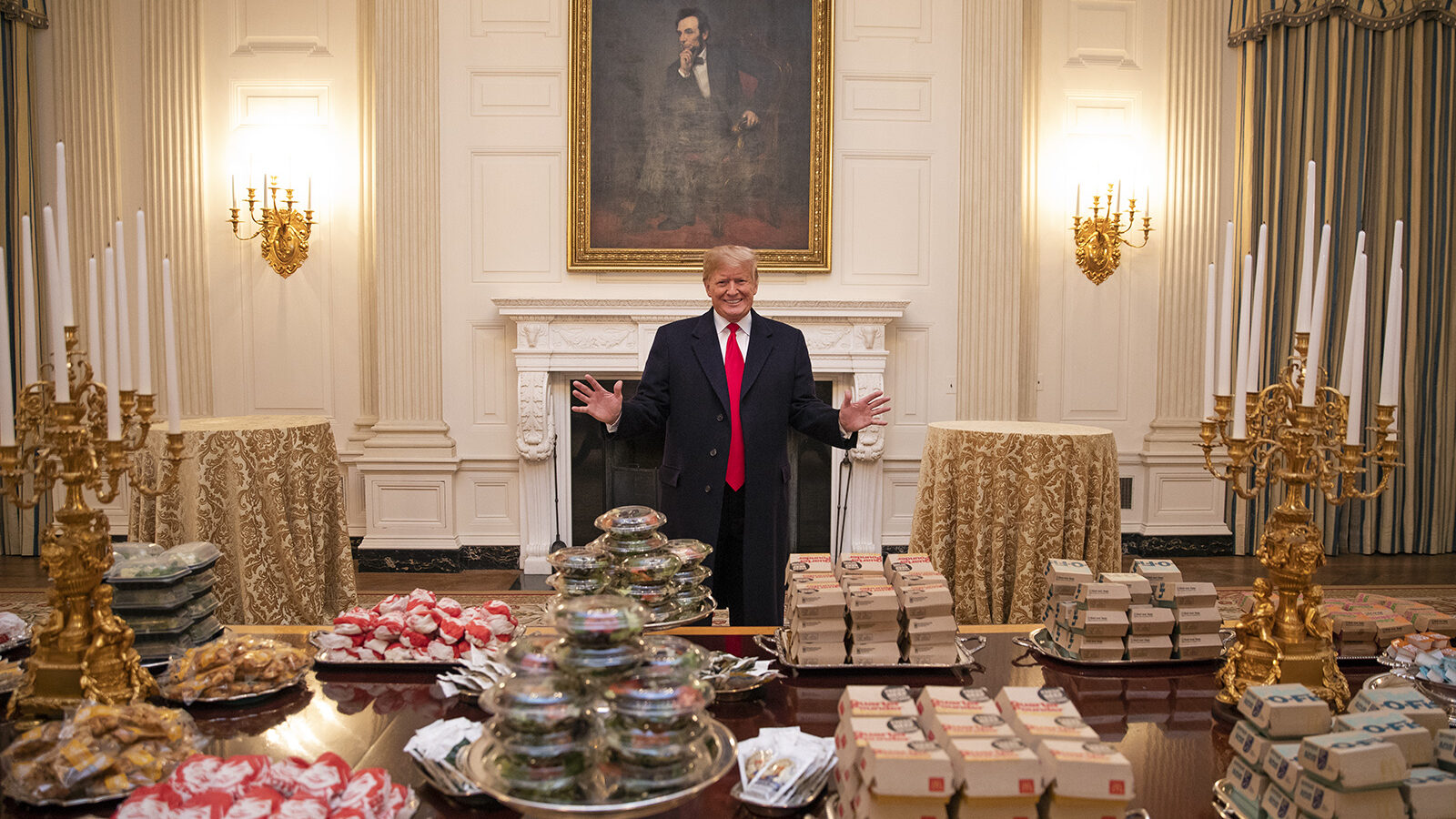 President Trump showing his love of fast food - official White House Photo by Joyce N. Boghosian from Wikimedia Commons
