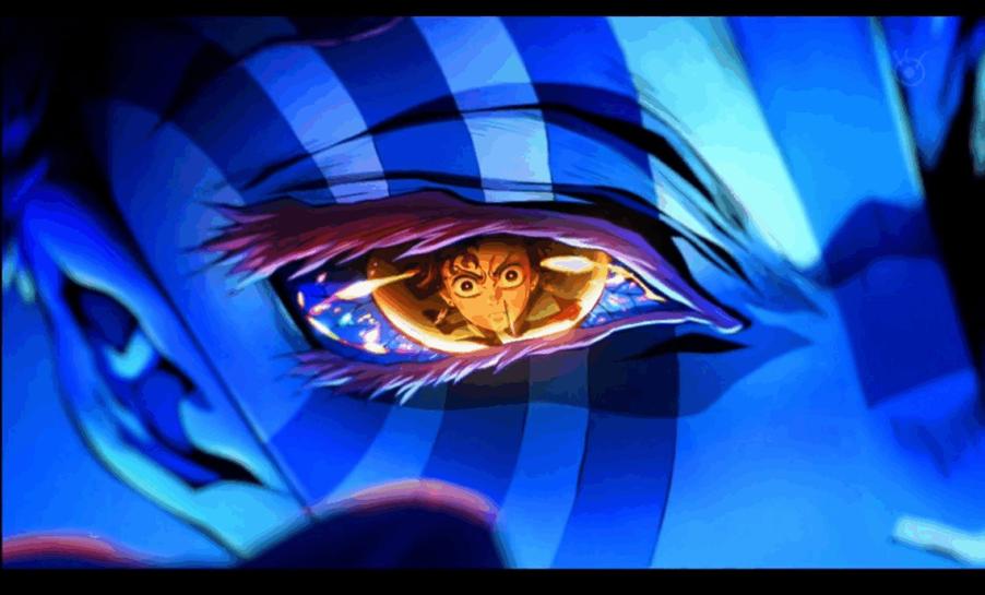 Akaza during fight with Tanjiro and Giyu Image: Crunchyroll – Demon Slayer: Kimetsu No Yaiba The Movie: Infinity Castle