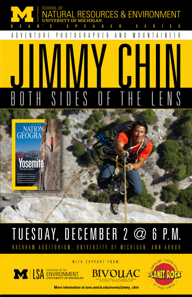 Promotional material for Jimmy Chin