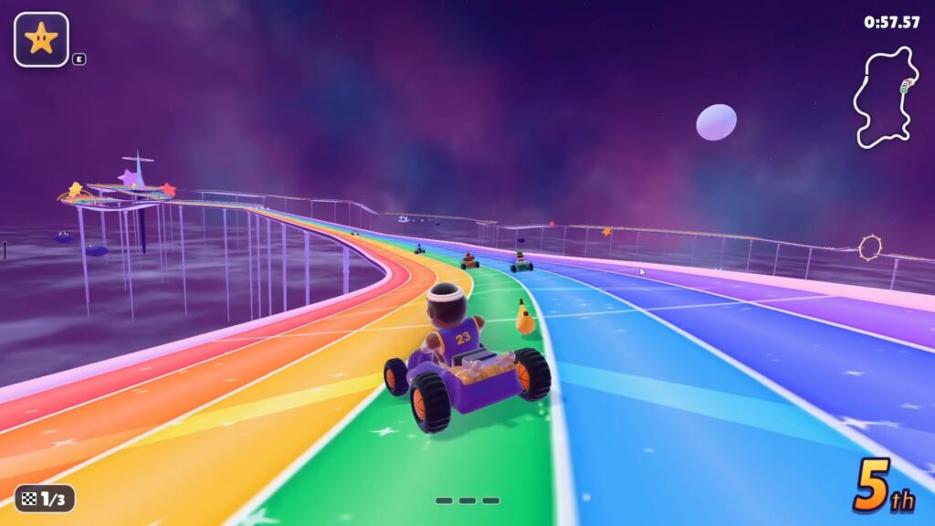 Screenshot of AI generated Mario Kart clone.