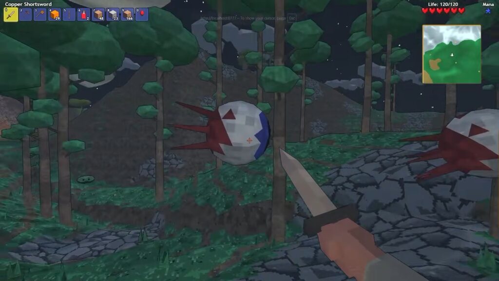 Screenshot of AI generated Terraria re-imagining in 3D.