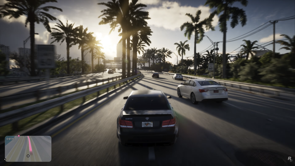 Player driving with a car unexpectedly merging back into their lane, highlighting buggy AI.